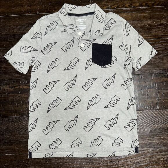 Arizona size 8 collared T-shirt with lightning bolts - Picture 1 of 3